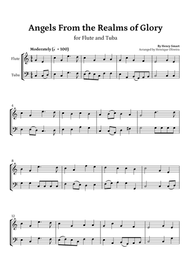 Angels from the Realms of Glory (Flute and Tuba) - Christmas Carol (arr. Henrique Oliveira)