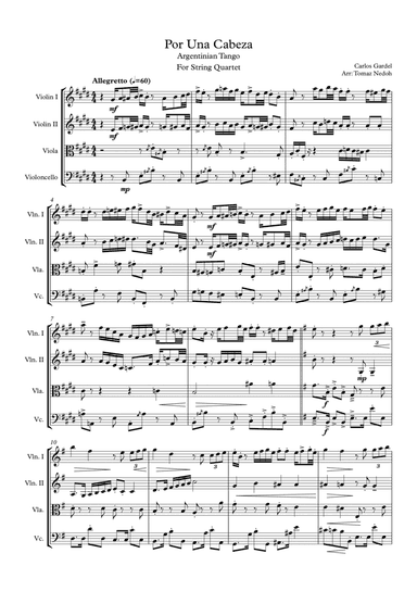 Pour Una Cabeza (arr. Tomaz Nedoh)