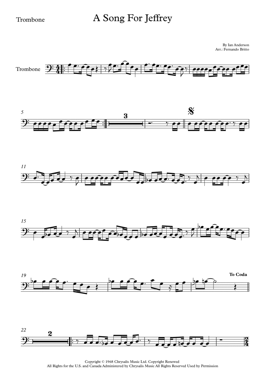 Song For Jeffrey (arr. Fernando Britto)