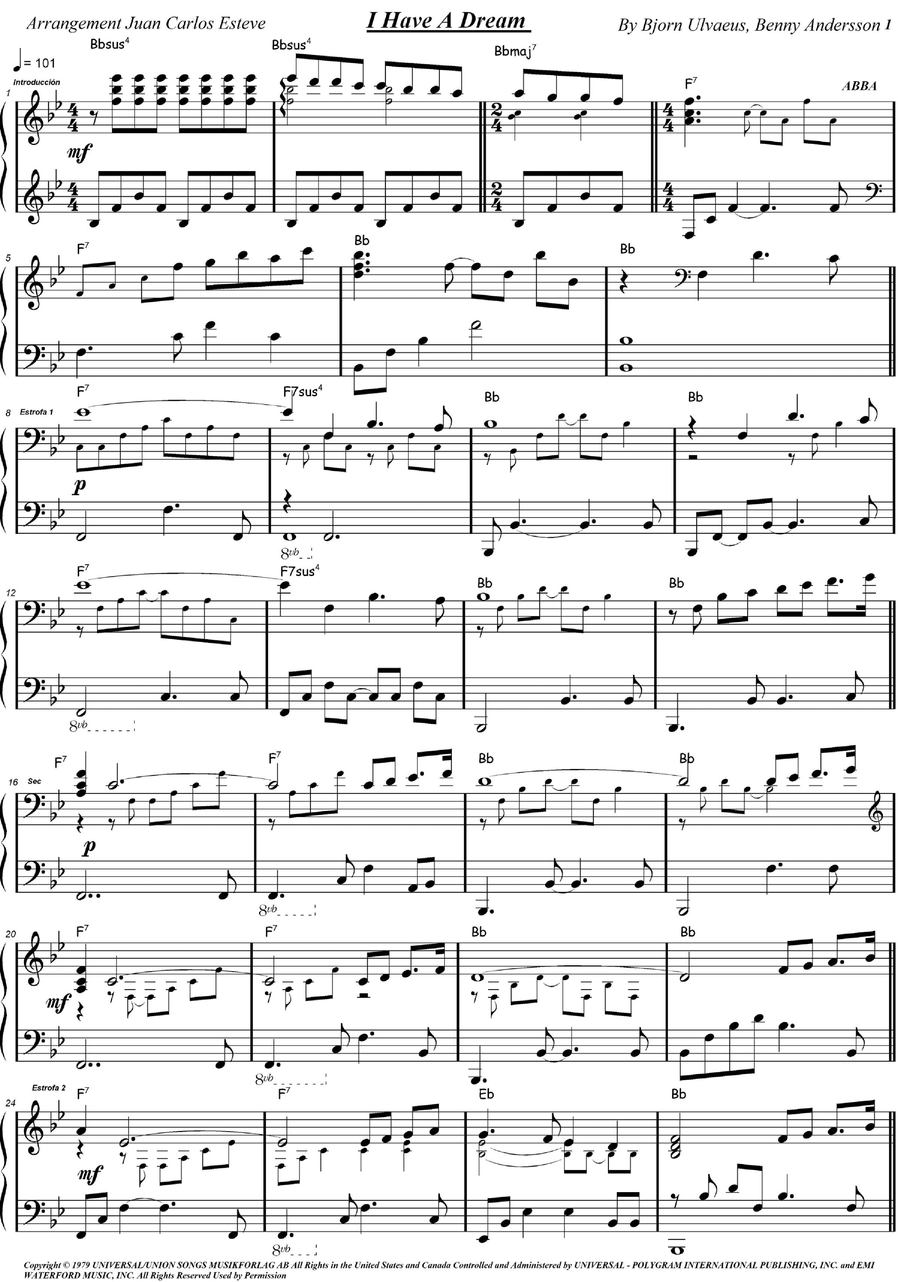 I Have A Dream (arr. juan carlos esteve / Gran Coda)