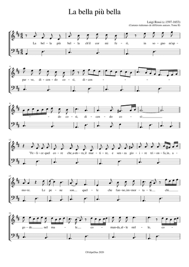 La bella più bella (arr. Early Music Scores)