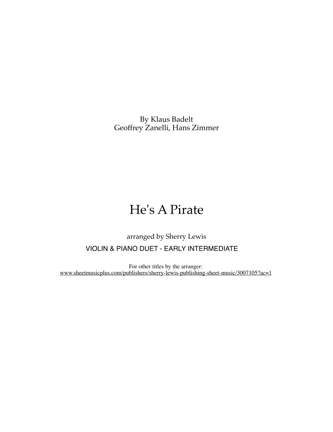 He's A Pirate (arr. Sherry Lewis)