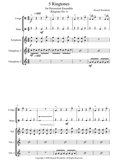 5 Ringtones for Percussion Ensemble: Ringtone 4