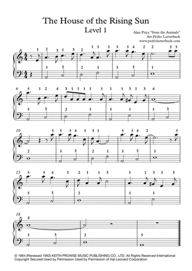 The House Of The Rising Sun (arr. Pedro Lutterbach)