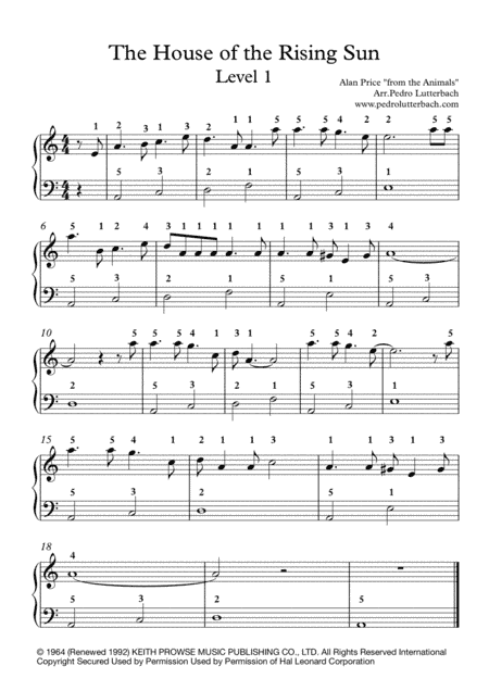 The House Of The Rising Sun (arr. Pedro Lutterbach)