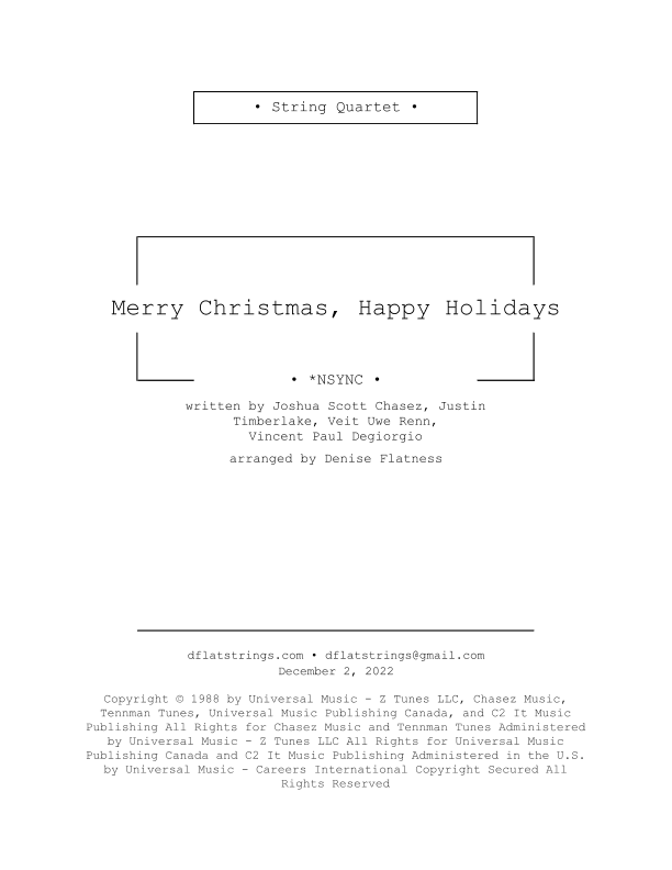Merry Christmas, Happy Holidays (arr. Denise Flatness)