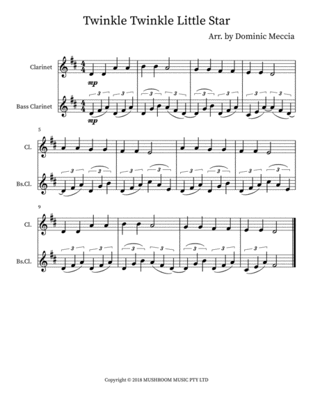 Twinkle Twinkle Little Star (trad Arr) (arr. Dominic Meccia)