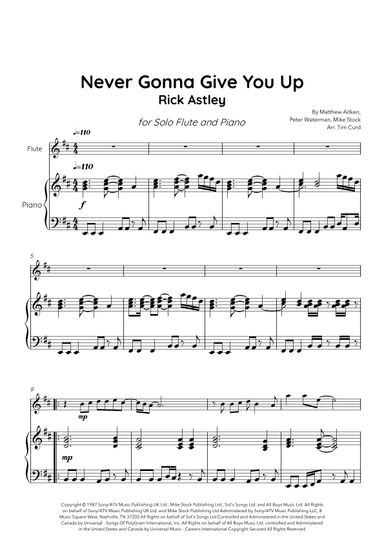 Never Gonna Give You Up (arr. Tim Curd)
