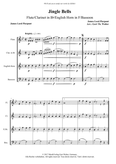 Jingle Bells (arr. Gert Th. Walter)