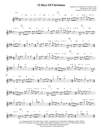 12 Days Of Christmas - Ray Conniff (arr. Marco Polo C. Ignacio)