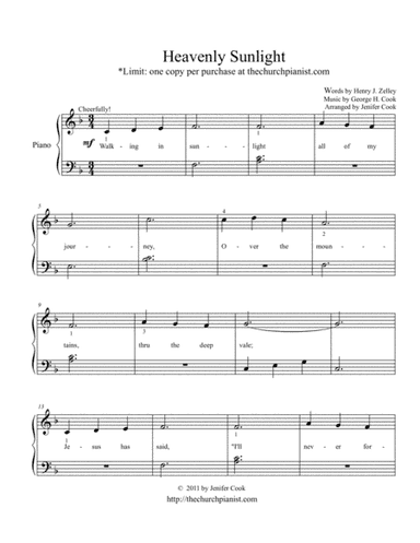 Heavenly Sunlight (arr. Arranged by Jenifer Cook)