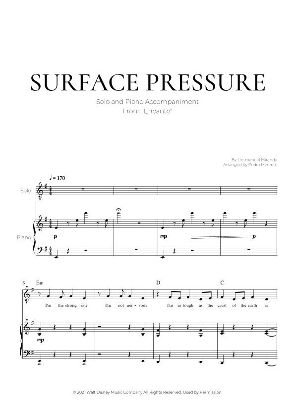 Surface Pressure (arr. Pedro Merendi)
