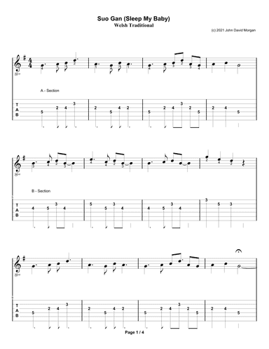 Suo Gan (Sleep my Baby) (arr. John David Morgan)