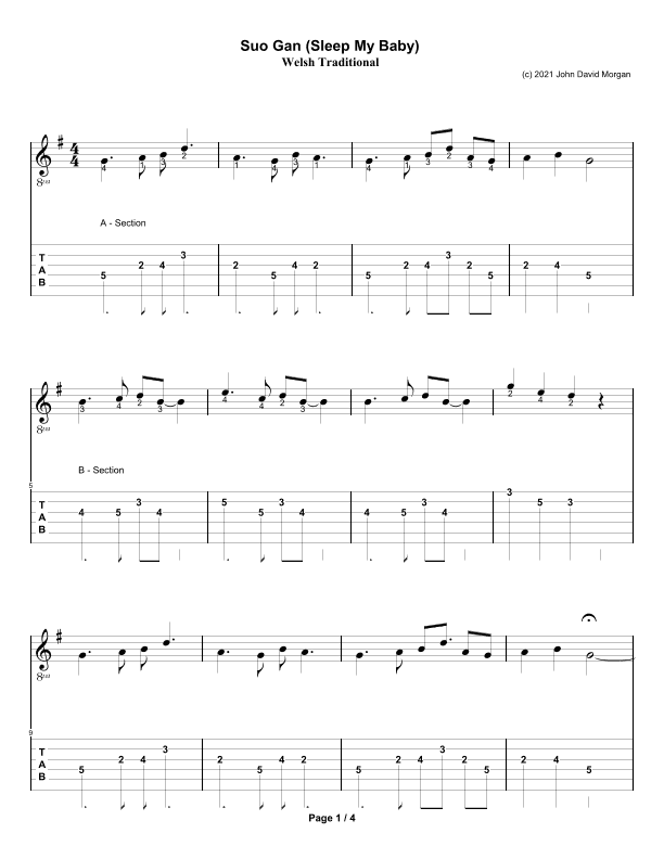 Suo Gan (Sleep my Baby) (arr. John David Morgan)