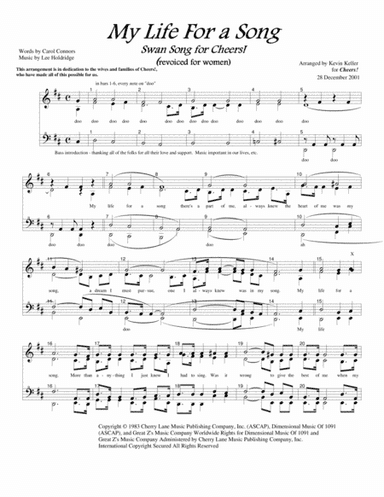 My Life For A Song (arr. Kevin Keller)