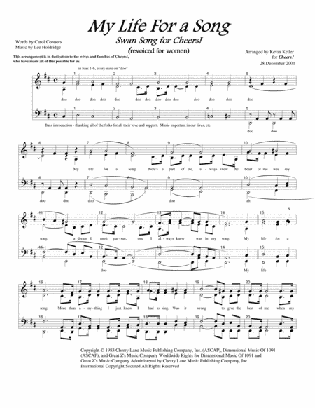 My Life For A Song (arr. Kevin Keller)
