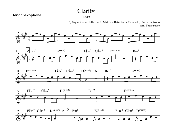 Clarity (arr. Fabio Britto)