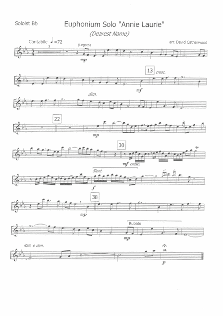 Euphonium solo -  Annie Laurie (Dearest Name) with full Brass Band accompaniment arr.  D. Catherwood (arr. Opus 3 Music)