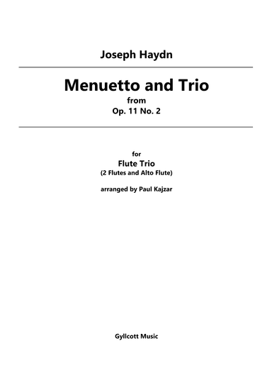 Menuetto and Trio from Op. 11 No. 2 (Flute Trio) (arr. Paul Kajzar)