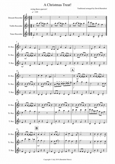 A Christmas Treat! for Recorder Trio (arr. David Burndrett)
