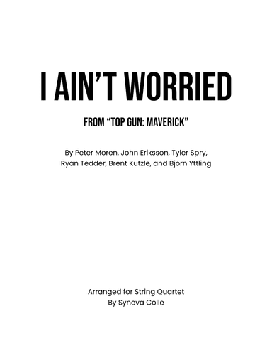 I Ain't Worried (arr. Syneva Colle)