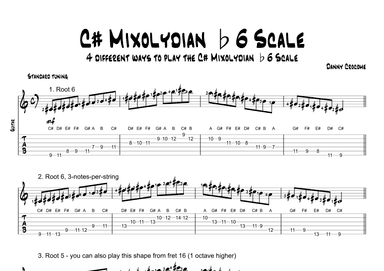 C# Mixolydian b6 Scale (4 Ways to Play)