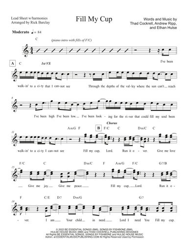 Fill My Cup (arr. Rick Barclay)