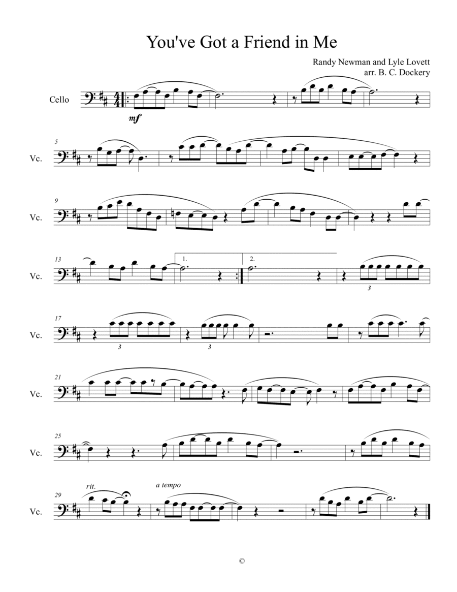 You've Got A Friend In Me (arr. B. C. Dockery)