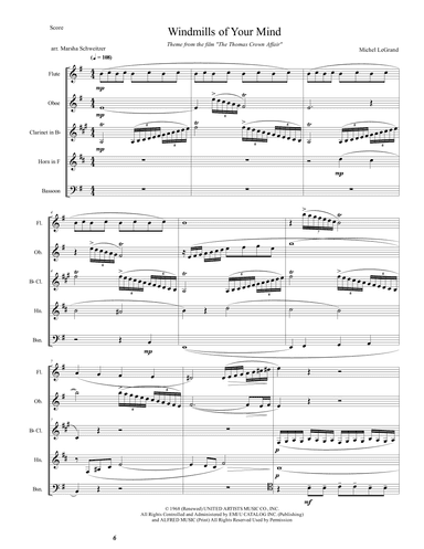 The Windmills Of Your Mind (arr. Marsha Schweitzer)