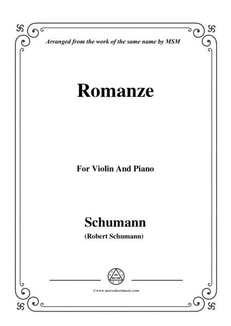 Schumann-Romanze,for Violin and Piano (arr. MSM)