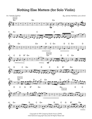 Nothing Else Matters (arr. Natalie Spehar)
