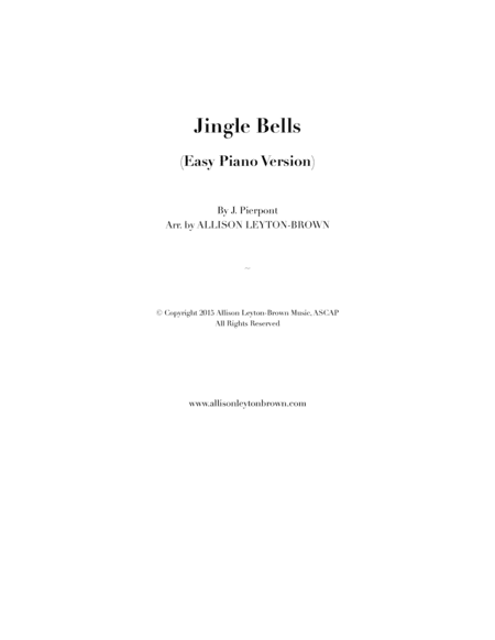Jingle Bells - Fun Easy Piano Version (arr. Allison Leyton-Brown)