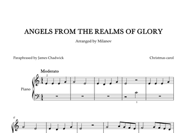 Angels we have heard on high in C Piano Very Easy Christmas carol (arr. Milanov)