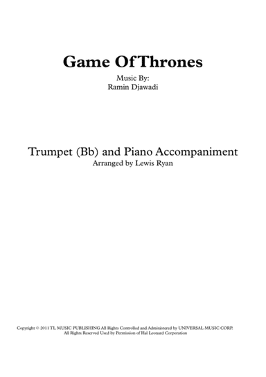 Game Of Thrones (arr. Lewis Ryan)