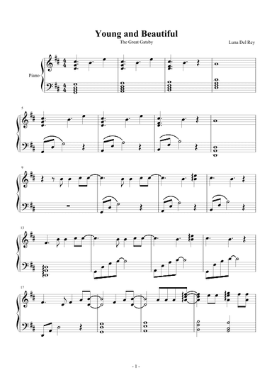 Young And Beautiful (arr. Rick Nowels)