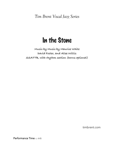 In The Stone (arr. Tim Brent)