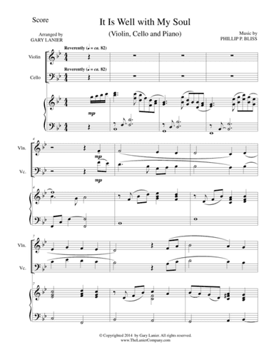 IT IS WELL WITH MY SOUL (Trio - Violin, Cello and Piano with Score and Parts) (arr. Gary Lanier)