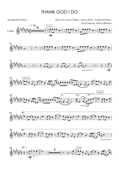 Thank God I Do (arr. Slayer)