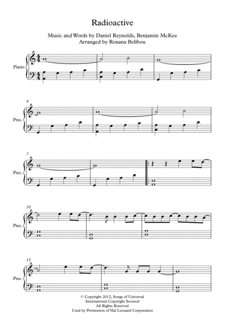 Radioactive (arr. Roxana Belibou)