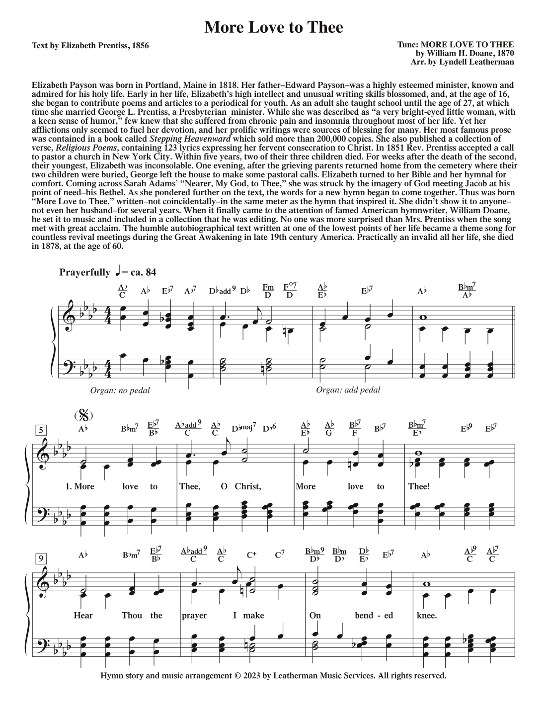 More Love to Thee (arr. Lyndell Leatherman)
