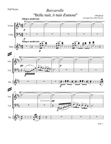 Barcarolle from Tales Of Hoffmann: "Belle nuit, ô nuit d'amour"- chamber ensemble (arr. John Hoesly)