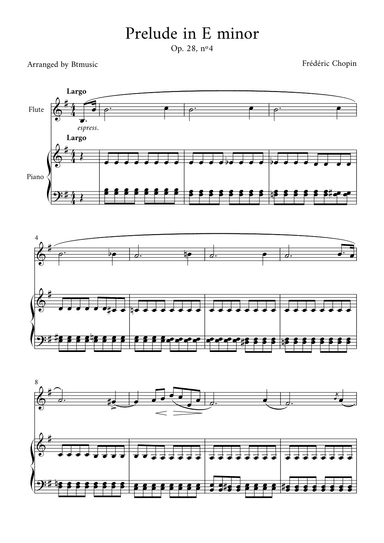 Prelude in E minor (Op. 28, n.4) - Flute and Piano (arr. BTmusic)