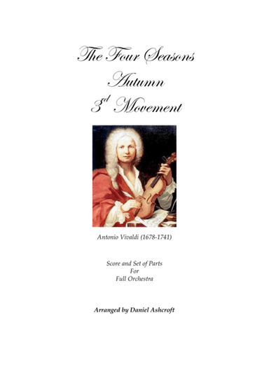 Vivaldi's Autumn 3rd Movement - Score and Parts (arr. Daniel Ashcroft)