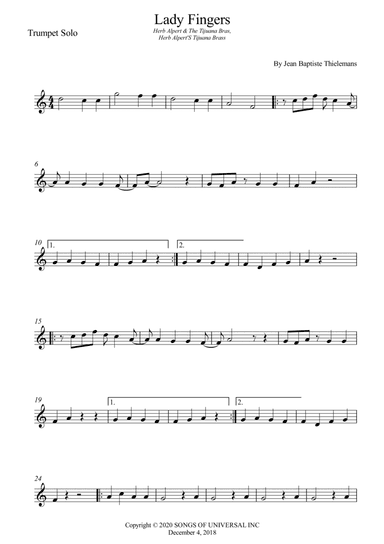 Lady Fingers (arr. Wesley S. SIlva)
