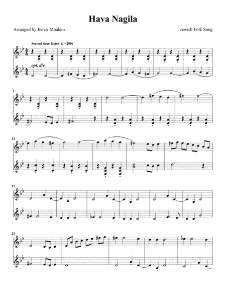 Hava Nagila Duet (arr. Be'eri Moalem)