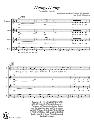 Honey, Honey (arr. Henrik Schaanning)