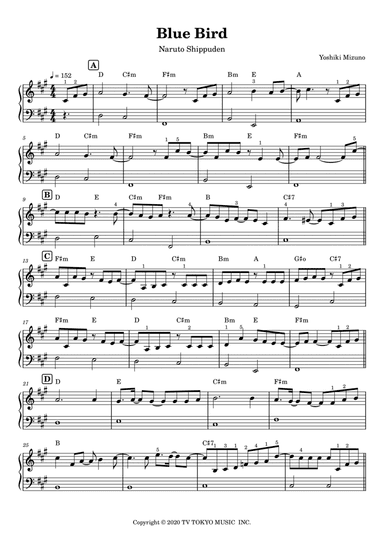 Ikimono Gakari's Blue Bird (arr. Anacrusa)