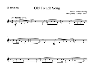 Old French Song (arr. Zachary Corbett)