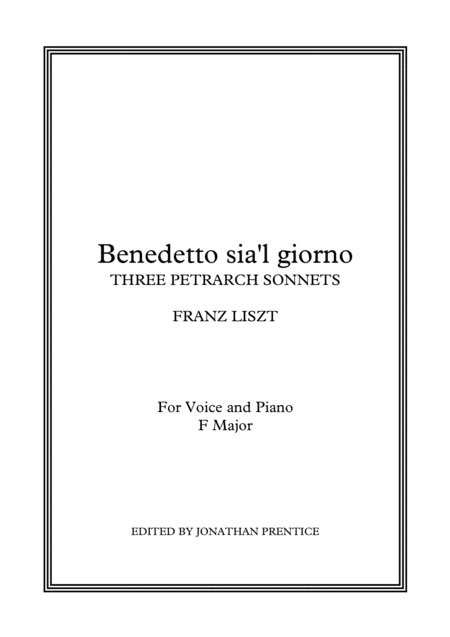 Benedetto sia'l giorno (F Major) (arr. Jonathan Prentice)
