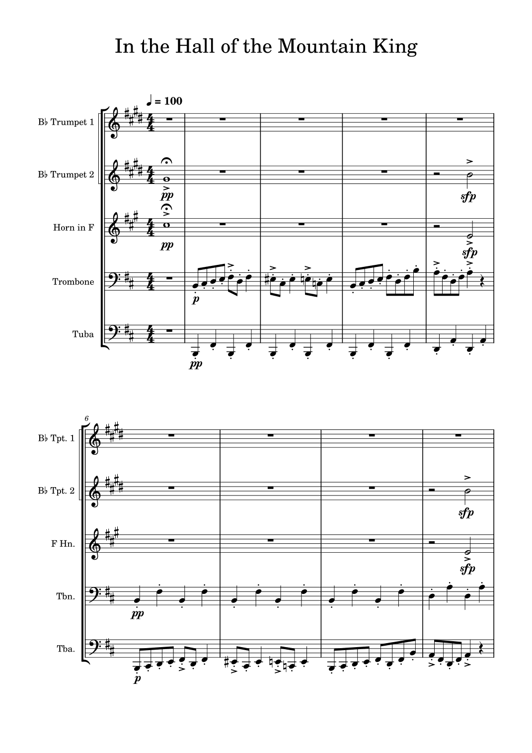 In The Hall of The Mountain King - Edvard Grieg - Brass Quintet (arr. Edward Fall)